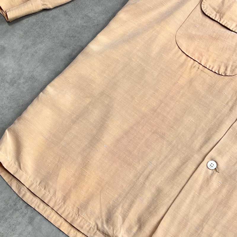 50'S ASHFIELD by DUKE OF HOLLYWOOD Open Collar Long Sleeve Rayon