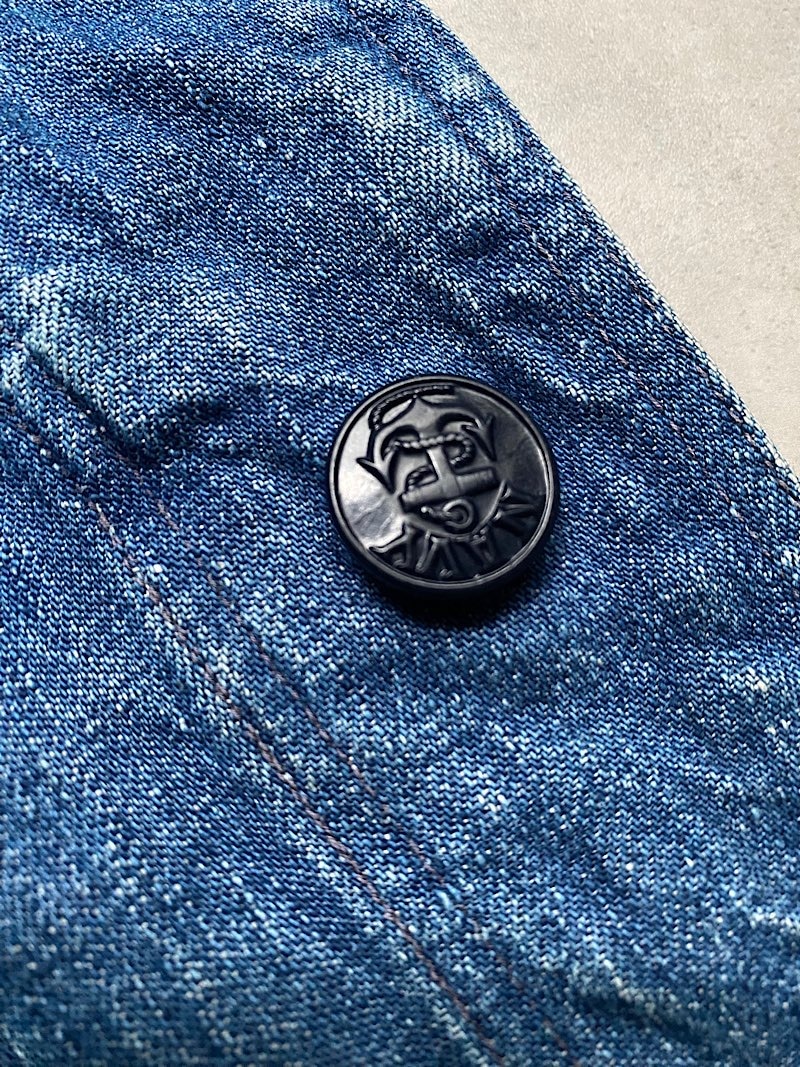 40's U.S NAVY SHAWL COLLAR DENIM COVERALLS DUNGAREE JUMPER