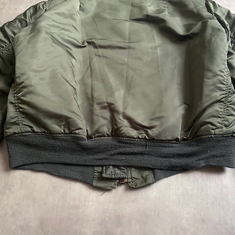 80'S USAF MA-1 MIL-J-8279F Flight Jacket LARGE フライト グランド