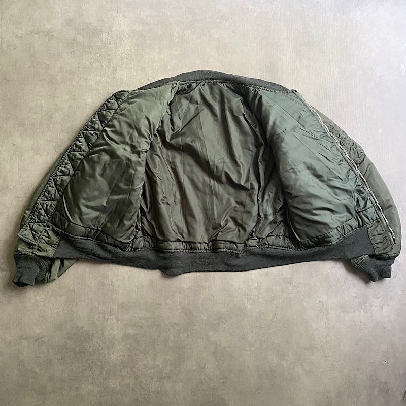80'S USAF MA-1 MIL-J-8279F Flight Jacket LARGE フライト グランド