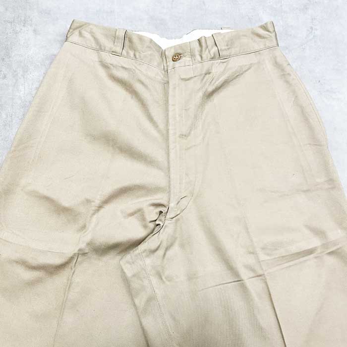 60's USMC ZIP CHINO TROUSERS W30/L34 60ǯ ꥫʼ åѡե饤  ȥ饦W72cm