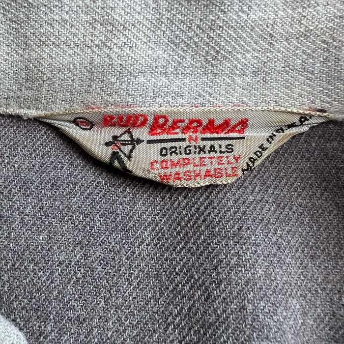 VINTAGE 50'S BUD BERMA OPEN COLLAR RAYON LONG SLEEVE SHIRTS Made