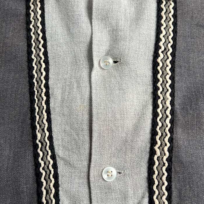 50s~60s vintage USA BUD BERMA 開襟シャツ 黒 50s~60s vintage USA BUD BERMA 開襟シャツ 黒 トップス