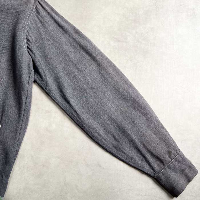 VINTAGE 50'S BUD BERMA OPEN COLLAR RAYON LONG SLEEVE SHIRTS Made