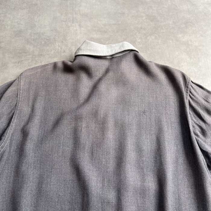 VINTAGE 50'S BUD BERMA OPEN COLLAR RAYON LONG SLEEVE SHIRTS
