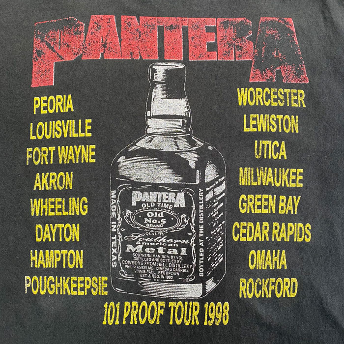 ヴィンテージ 90s パンテラ PANTERA バンド ツアー Tシャツ 90s vintage パンテラ Pantera Hanes カットオフ ロックT スカル