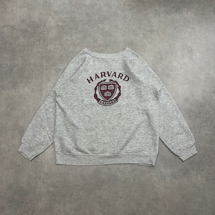 VINTAGE 80's CHAMPION HARVARD”RAGLAN SWEAT SHIRTS Made in USA GRAY