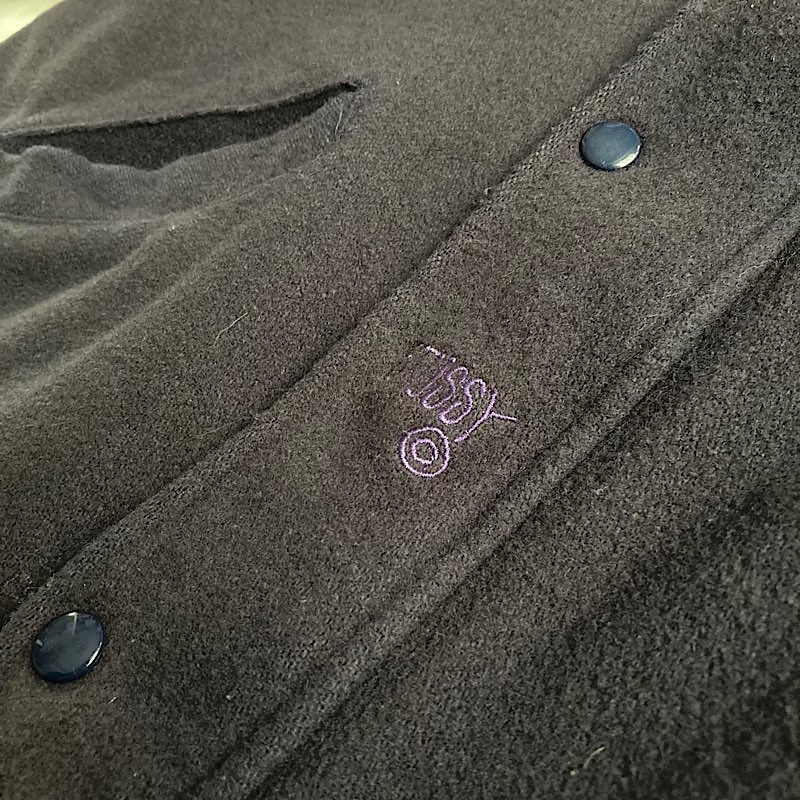 80's～ STUSSY BURLY GEAR WOOL COAT PURPLE/XL 80年代～ ステューシー
