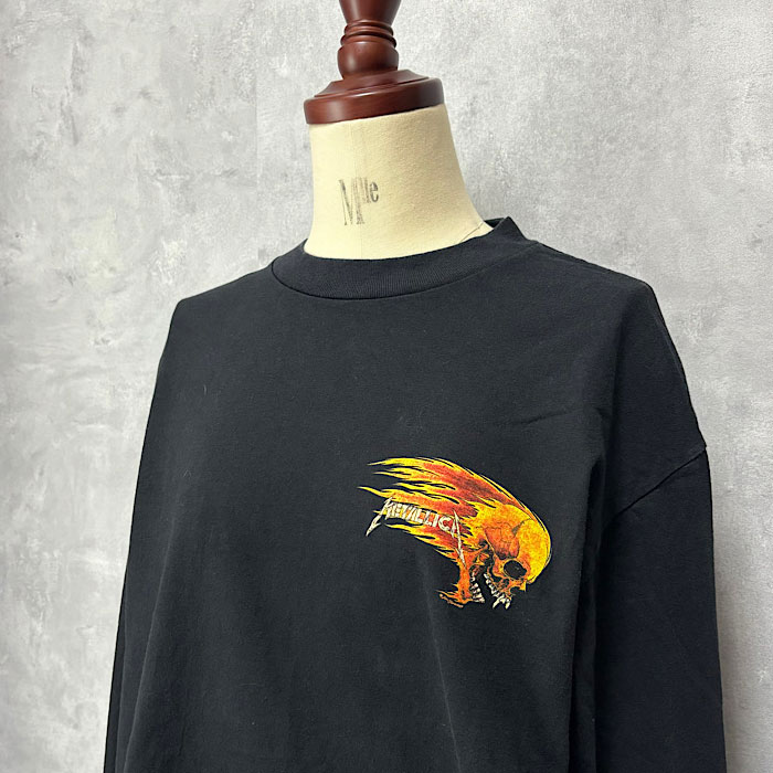 90's METALLICA Pushead Flaming Skull Birth Long Sleeve T-SHIRT