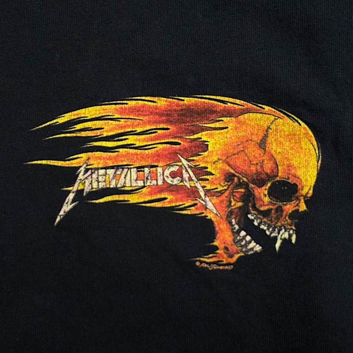 90's METALLICA Pushead Flaming Skull Birth Long Sleeve T-SHIRT