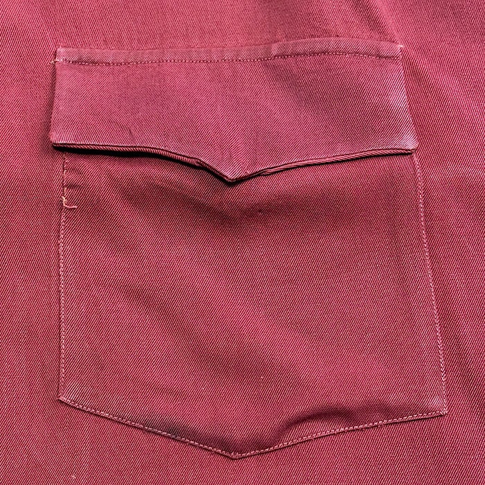 50'S Mac Phergus Sports Wear Rayon Open Collar Box Shirt Burgundy