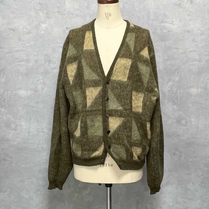 60s モヘアカーディガン PURITAN グリーン navie_u-1649