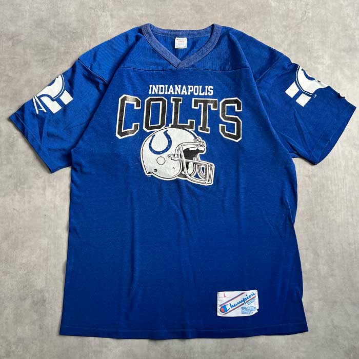 80's CHAMPION FOOTBALL T-SHIRTS L/BLUE Made in USA 80年代
