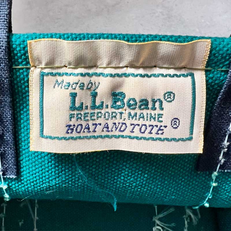 80'S L.L.BEAN Deluxe Mini Tote Bag GREEN/NAVY<br>80年代 L.L.Bean