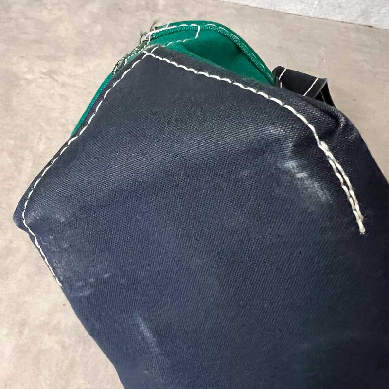 80'S L.L.BEAN Deluxe Mini Tote Bag GREEN/NAVY<br>80年代 L.L.Bean
