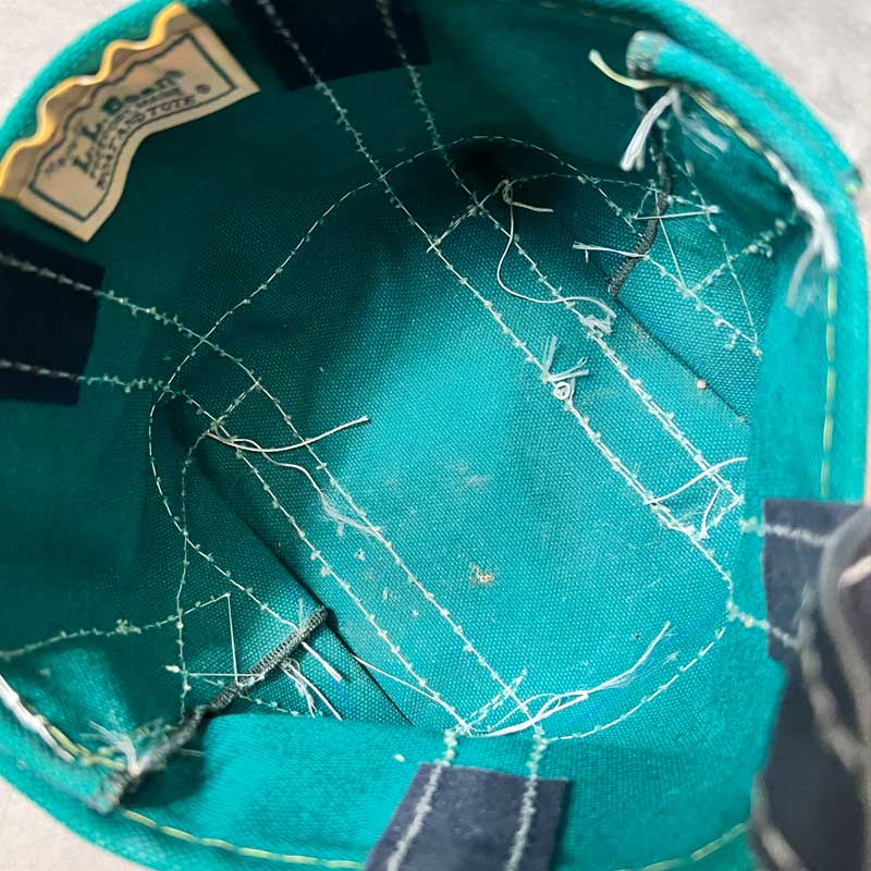 80'S L.L.BEAN Deluxe Mini Tote Bag GREEN/NAVY<br>80年代 L.L.Bean