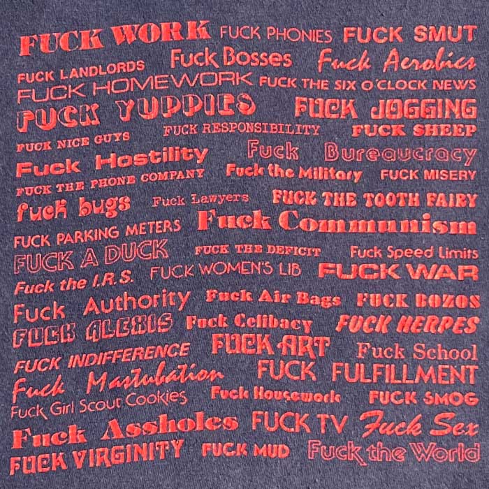 80's HANES FUCK PRINT T-Shirts Made in USA 90年代 ヘインズ