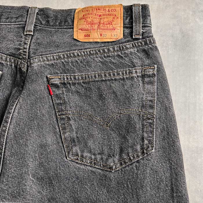 90's Levi's 501 YARN-DYED BLACK JEANS MADE IN USA W32L32 90