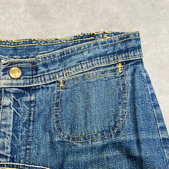 VITAGE 70's Lee JUNIORS RAINBOW STICH FLARE JEANS Made in