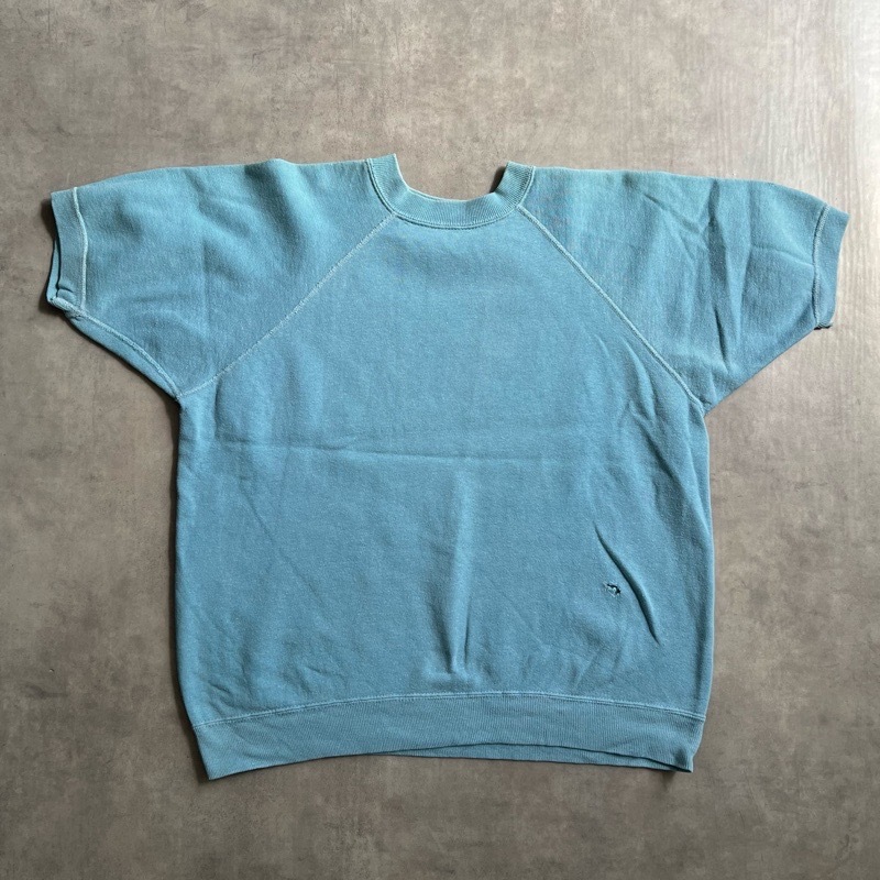 60's ラグランヴィンテージスウェット　ライトブルー　実寸M位 60'S MICKEY MOUSE Raglan Short Sleeve Vintage Sweat Shirts LIGHT