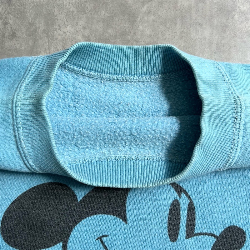 60'S MICKEY MOUSE Raglan Short Sleeve Vintage Sweat Shirts LIGHT