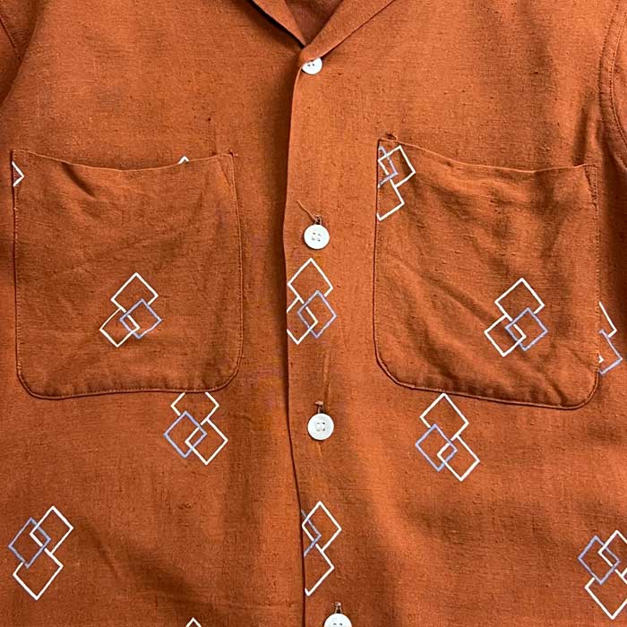 VINTAGE 50'S DONEGAL MODERN CLASSICS RAYON SHIRTS BROWN/S