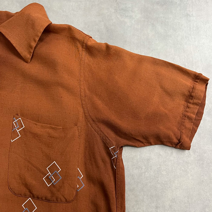 VINTAGE 50'S DONEGAL MODERN CLASSICS RAYON SHIRTS BROWN/S