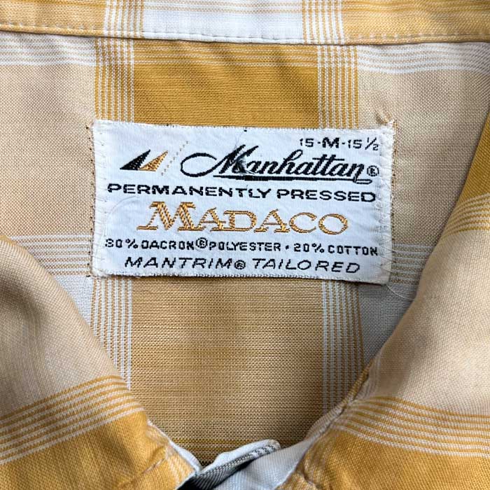 VINTAGE 70's MADACO MANHATTAN PERMANENTLY PRESSED OPEN COLLAR