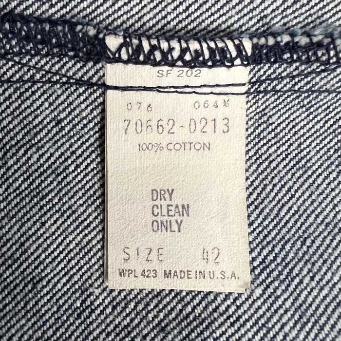 70'S LEVI'S 70662-0213 Denim Tailored Jacket SIZE/42 70年代