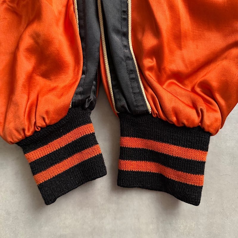 50's FELCO RAYON SATIN Varsity Jacket Orange 身幅63センチ 50年代