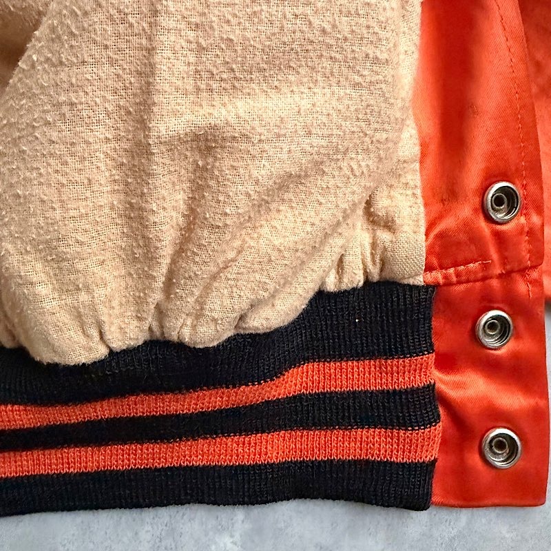 50's FELCO RAYON SATIN Varsity Jacket Orange 身幅63センチ 50年代