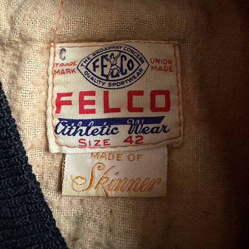 50's FELCO RAYON SATIN Varsity Jacket Orange 身幅63センチ 50年代