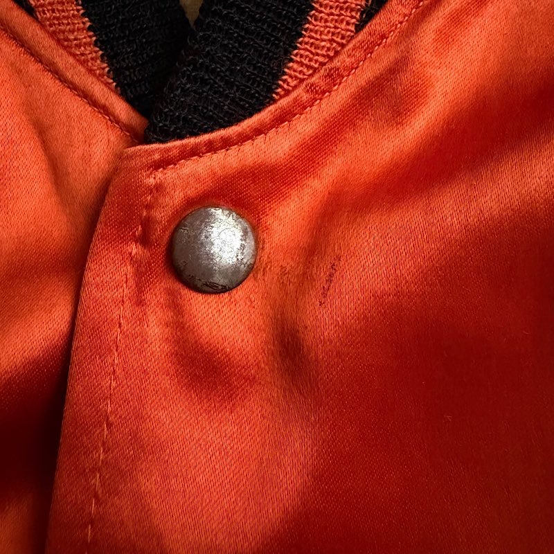 50's FELCO RAYON SATIN Varsity Jacket Orange 身幅63センチ 50年代