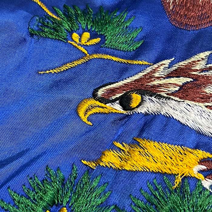 希少色　90s スカジャン 刺繍 ジャケット 一心鏡 鯉　メンズMサイズ 希少色 90s スカジャン 刺繍 ジャケット 一心鏡 鯉 メンズMサイズ