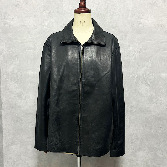 90'S GAP Leather Zip Jacket M/BLACK 90年代 ギャップ レザー