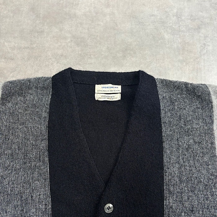 60s sears カーディガン ブラック アクリル 60s sears カーディガン ブラック アクリル 70's~【ビンテージ