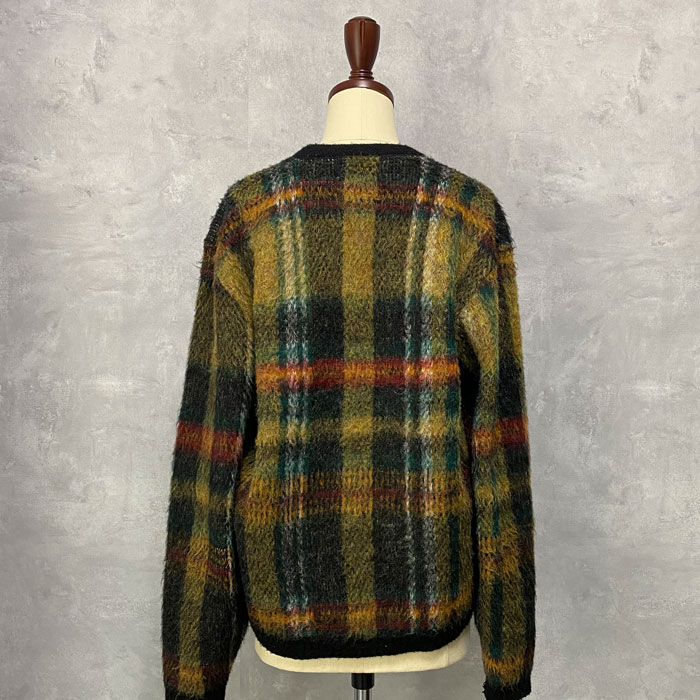 60's ARROW Plaid V-Neack Mohair Sweater 60年代 アロー チェック柄
