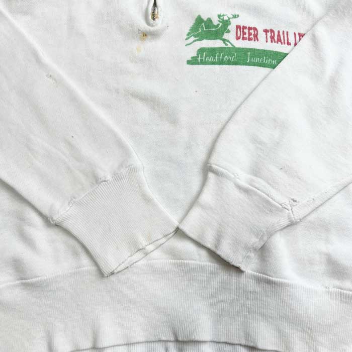60's VINTAGE Half Zip Sweat Shirts /WHITE 60年代