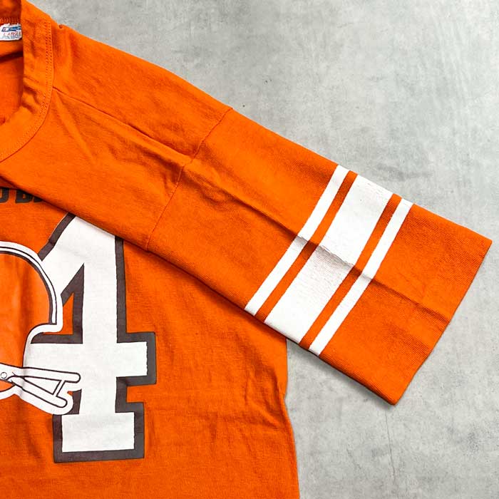 70's CHAMPION FOOTBALL T-SHIRTS L/ORANGE Made in USA 70年代