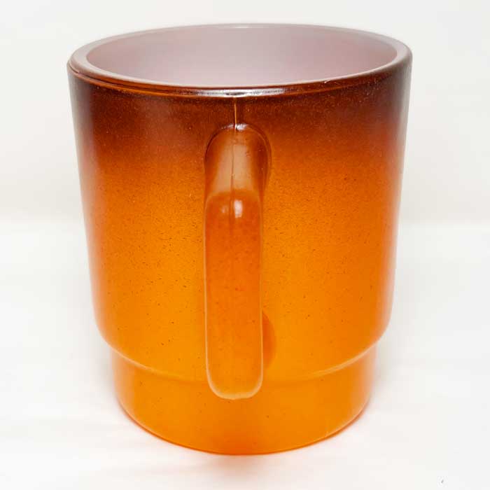 Vintage Anchor Hocking Fire King Stacking Mug BROWN/ORANGE Made in