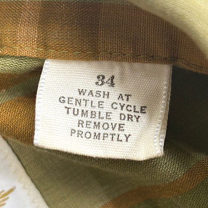 VINTAGE 60's ARROW DECTON PERMA IRON OPEN COLLAR LONG SLEEVE CHECK