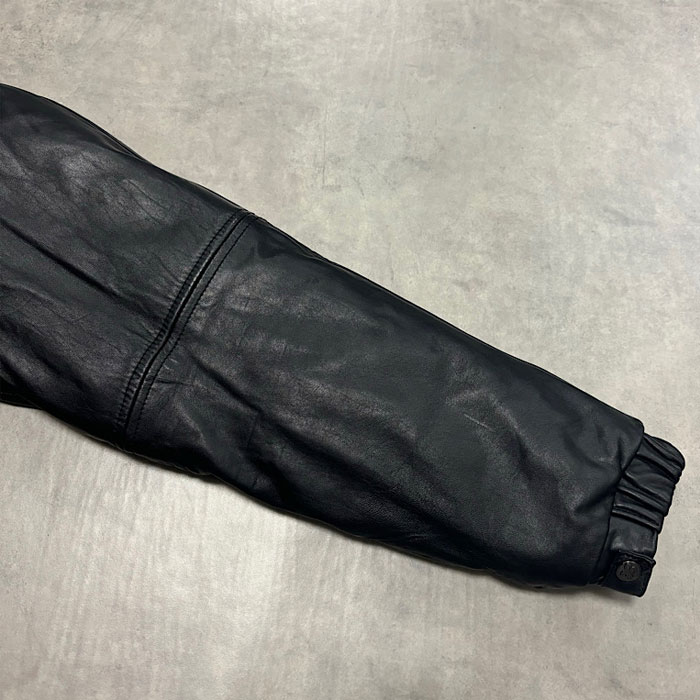 80'S EDDIE BAUER Leather Down Jacket M/BLACK 80年代 エディバウアー