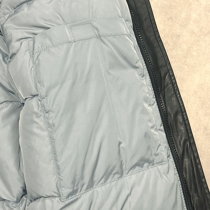 80'S EDDIE BAUER Leather Down Jacket M/BLACK 80年代 エディ