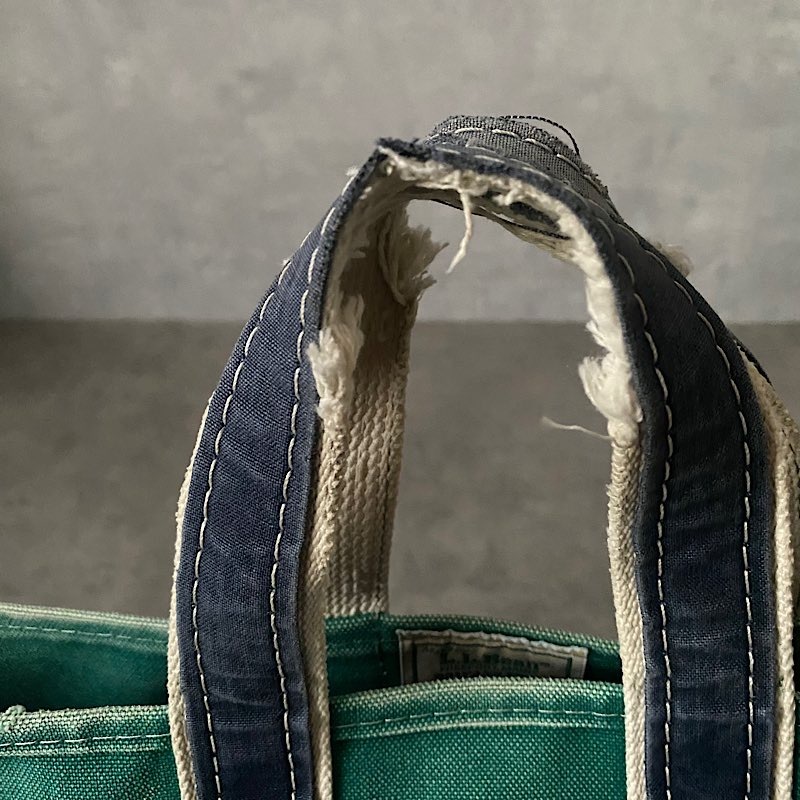 か*と様 ヴィンテージ LLBEAN トートバッグ エルエルビーン グリーン 80s llbean deluxe tote Lサイズ ネイビー×グリーン 80's L.L.BEAN