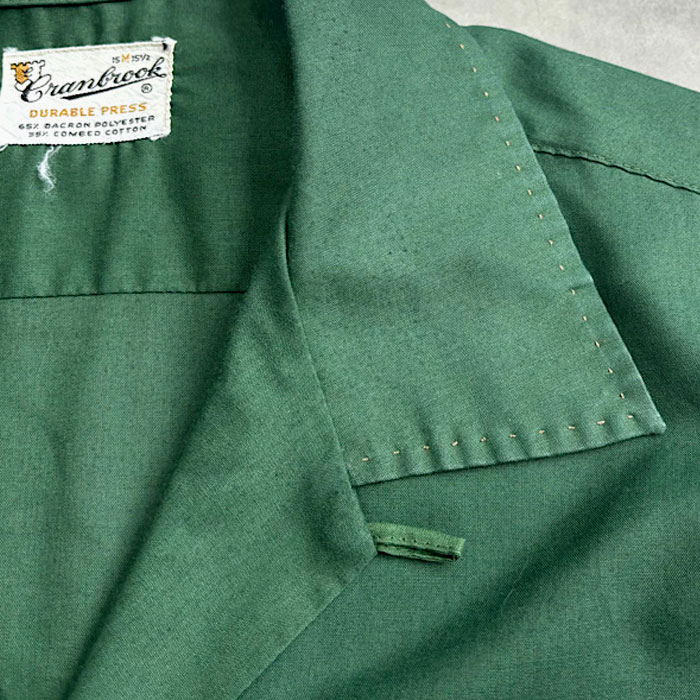 VINTAGE 60's CRANBROOK DURABLE PRESS OPEN COLLAR LONG SLEEVE SHIRT