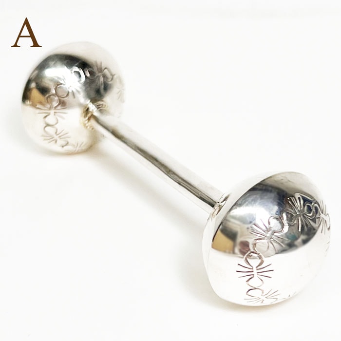 ǥ󥸥奨꡼ ʥХ²  С ٥ӡ ȥINDIAN JEWELRY NAVAJO "Monica Smith" Stamped Silver Baby Rattle