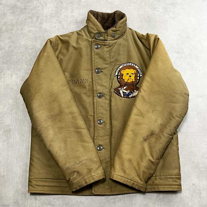 40's U.S NAVY N1 DECK JACKET "USS WINDLASS ARSD4" Size 40 40年代 アメリカ海軍