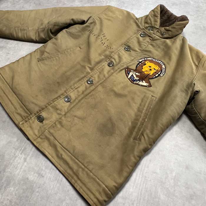 40's U.S NAVY N1 DECK JACKET "USS WINDLASS ARSD4" Size 40 40年代 アメリカ海軍