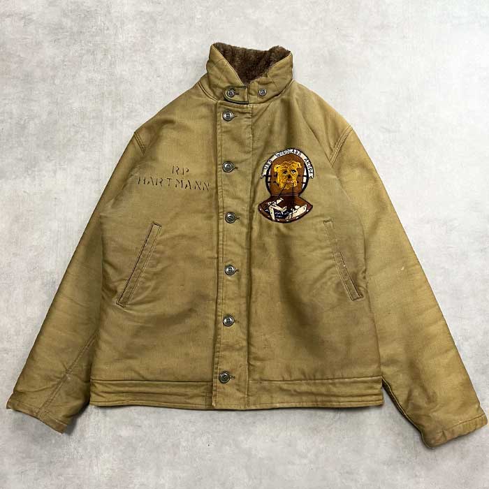 40's U.S NAVY N1 DECK JACKET "USS WINDLASS ARSD4" Size 40 40年代 アメリカ海軍