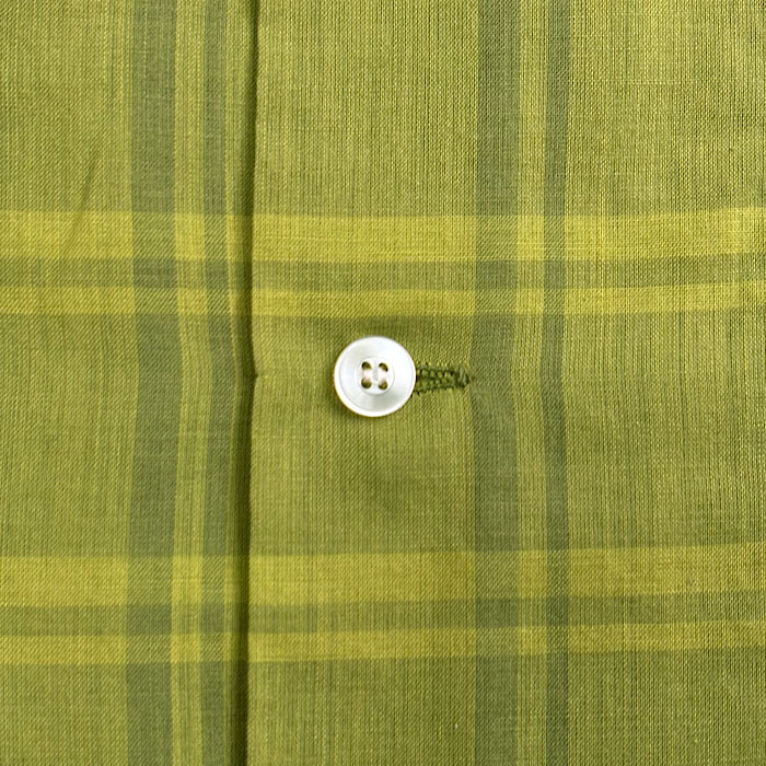 VINTAGE 60's PERMANENT PRESS OPEN COLLAR LONG SLEEVE SHIRT GREEN/L